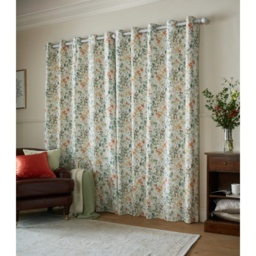 Laura Ashley Old Castle Leaves Eyelet Curtains - Fern Green - W 64 x D 72 - thumbnail 3