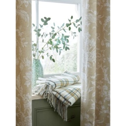 Laura Ashley Lloyd Lined Eyelet Curtains - Caramel - W 44 x D 54 - thumbnail 4