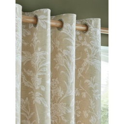 Laura Ashley Lloyd Lined Eyelet Curtains - Caramel - W 44 x D 54 - thumbnail 2