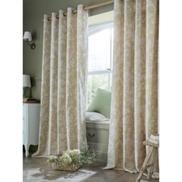 Laura Ashley Lloyd Lined Eyelet Curtains - Caramel - W 44 x D 54 - thumbnail 1