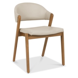 Brandon Rustic Oak Upholstered Armless Chair Pair - Ivory Bonded Leather - thumbnail 4