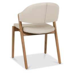 Brandon Rustic Oak Upholstered Armless Chair Pair - Ivory Bonded Leather - thumbnail 5