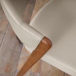Brandon Rustic Oak Upholstered Armless Chair Pair - Ivory Bonded Leather - thumbnail 2