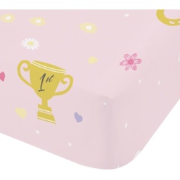 Catherine Lansfield Happy Horses Fitted Sheet - Pink - Double - thumbnail 3