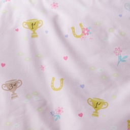 Catherine Lansfield Happy Horses Fitted Sheet - Pink - Double - thumbnail 2