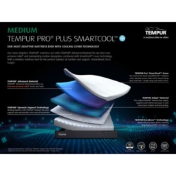 Tempur Pro Plus SmartCool Medium Mattress - EU Single - 90cm x 200cm - thumbnail 5