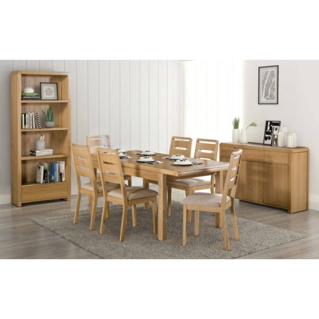 Julian Bowen Curve Oak Tall Bookcase - image 1