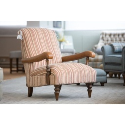Wood Bros Clayton Fabric Fireside Armchair - Criollo Fabric - Leather Arms - thumbnail 2