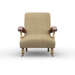 Wood Bros Clayton Fabric Fireside Armchair - Criollo Fabric - Leather Arms - thumbnail 3