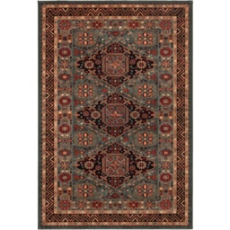 Mastercraft Kashqai 4308/400 Wool Royal Rug - Green/Red - 135cm x 200cm - thumbnail 1