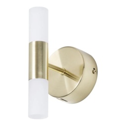 BHS Lois 2 Light Wall Light - Brass/Opal