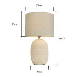 BHS Heath Ceramic Beehive Table Lamp - Cream - thumbnail 4