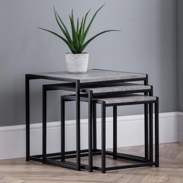 Julian Bowen Staten Concrete Nest Of 3 Tables - image 1