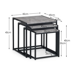 Julian Bowen Staten Concrete Nest Of 3 Tables - thumbnail 6