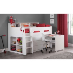 Julian Bowen Jupiter Midsleeper Bed - White - thumbnail 1