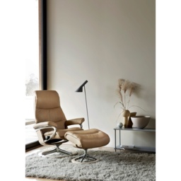 Stressless View Chair With Signature Base - Small - Batick Leather - With Footstool - thumbnail 1