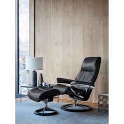 Stressless View Chair With Signature Base - Small - Batick Leather - With Footstool - thumbnail 3