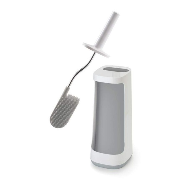 Joseph Joseph Flex Toilet Brush With Storage Bay - WHITE/GREY - 13cm x 14.9cm x 45.7cm - image 1