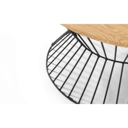 Julian Bowen Jersey Round Wire Coffee Table - Euro Oak - thumbnail 4