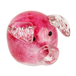 Objets dart Glass Figurine - Little Pink Piggy