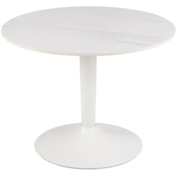 Malta Ceramic Round Coffee Table - White - 60cm Diameter - thumbnail 2