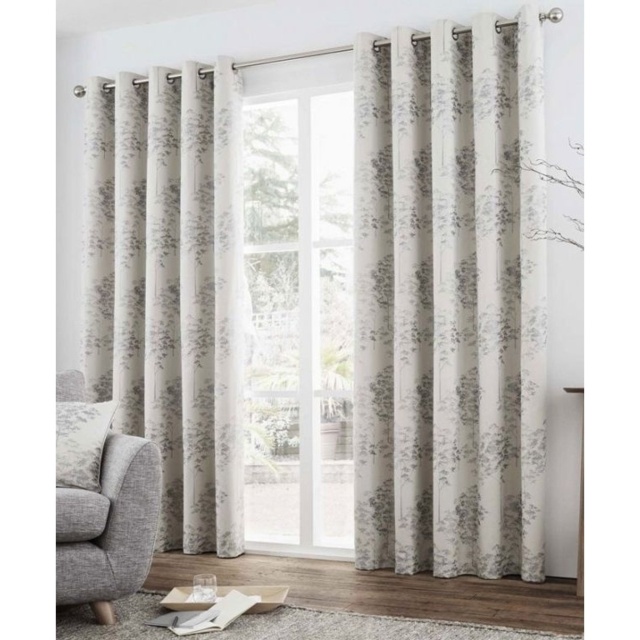 Curtina Elmwood Curtains - Silver - 66x90 - image 1