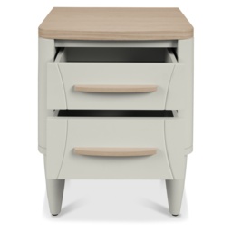 Delta Scandi Oak and Soft Grey 2 Drawer Nightstand - thumbnail 3