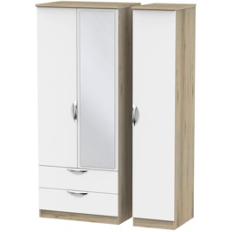 Cambourne Cam132 Triple 2 Drawer Wardrobe With Mirror Door - Finish - thumbnail 6