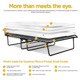 Jay-Be Supreme Automatic Folding Bed With Micro e-Pocket Sprung Mattress - Small Double - thumbnail 5