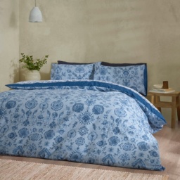 Catherine Lansfield Zoukara Floral Duvet Set - Blue - King - thumbnail 2