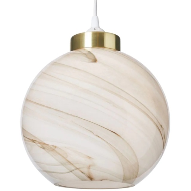 BHS Lewis Glass Easyfit Light Shade 23cm - Marble - image 1