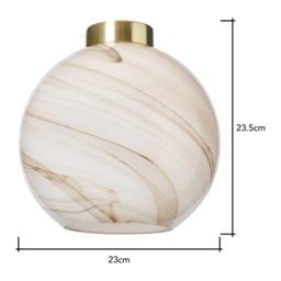 BHS Lewis Glass Easyfit Light Shade 23cm - Marble - thumbnail 4