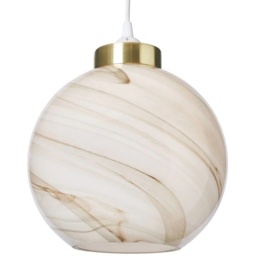 BHS Lewis Glass Easyfit Light Shade 23cm - Marble - thumbnail 1