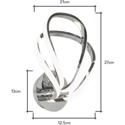 BHS Alvar 2 Light Petals Wall Light - Chrome - thumbnail 2
