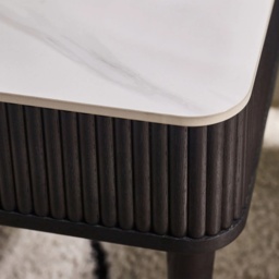 Julian Bowen Louis Rectangular Fluted Stone Top Coffee Table With 2 Drawers - Black - thumbnail 6