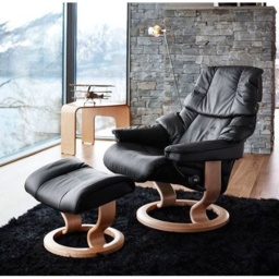Stressless Reno Chair With Classic Base - Small - Batick Leather - With Footstool - thumbnail 2