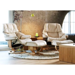 Stressless Reno Chair With Classic Base - Small - Batick Leather - With Footstool - thumbnail 3