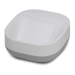 Joseph Joseph Slim Compact Soap Dish - WHITE/GREY - 7.1cm x 8.4cm x 3.6cm - thumbnail 1