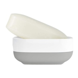 Joseph Joseph Slim Compact Soap Dish - WHITE/GREY - 7.1cm x 8.4cm x 3.6cm - thumbnail 3