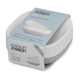 Joseph Joseph Slim Compact Soap Dish - WHITE/GREY - 7.1cm x 8.4cm x 3.6cm - thumbnail 2