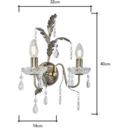 BHS Paisley Wall Light - Antique Brass - thumbnail 2