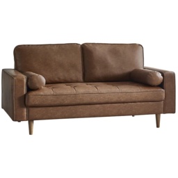 Julian Bowen Henley 3 Seater Sofa - Brown Faux Leather - thumbnail 3