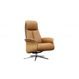 G Plan Skara Manual Recliner Chair and Stool Set - Fabric Grade B - Light Wood - Black Base - thumbnail 3