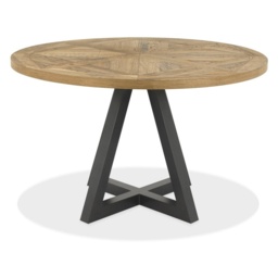 Vancouver Rustic Oak Circular Dining Table - thumbnail 2