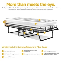 Jay-Be Supreme Automatic Folding Bed With Rebound e-Fibre Mattress - Single - thumbnail 5