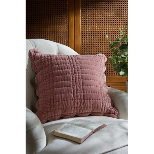 Laura Ashley Brady Scalloped Cushion - Old Rose - image 1