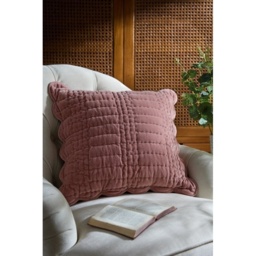 Laura Ashley Brady Scalloped Cushion - Old Rose - thumbnail 1