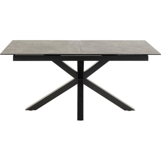 Heaven Extending 168cm/210 cm Dining Table - Black Ceramic With Matt Black Base - 200/240x100x76cm - image 1