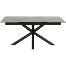 Heaven Extending 168cm/210 cm Dining Table - Black Ceramic With Matt Black Base - 200/240x100x76cm - thumbnail 1