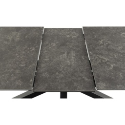 Heaven Extending 168cm/210 cm Dining Table - Black Ceramic With Matt Black Base - 200/240x100x76cm - thumbnail 4